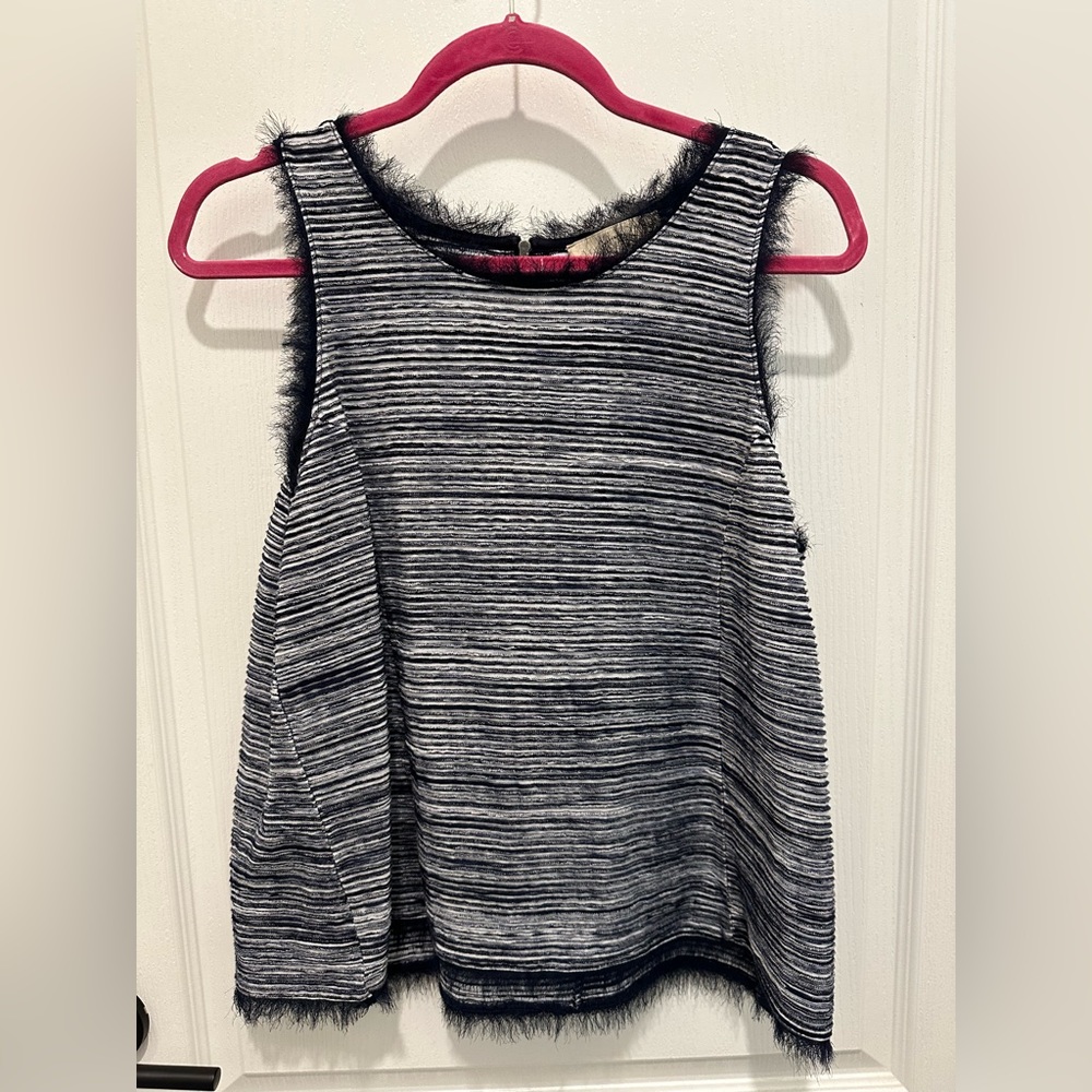 Anthropologie Blue Striped Sleeveless Top - L